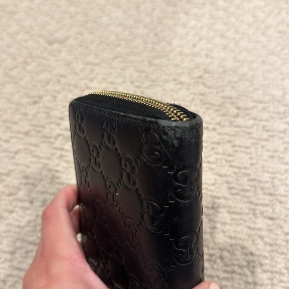 Gucci Guccissima Margaux Calfskin Metal Bar Zip Around Wallet - Picture 2 of 5